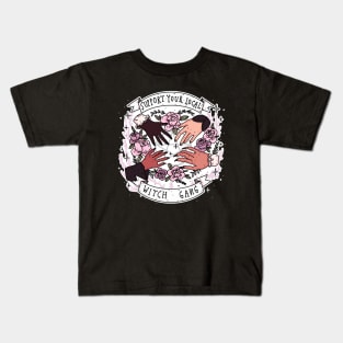 support your local witch gang [wht on blk] Kids T-Shirt